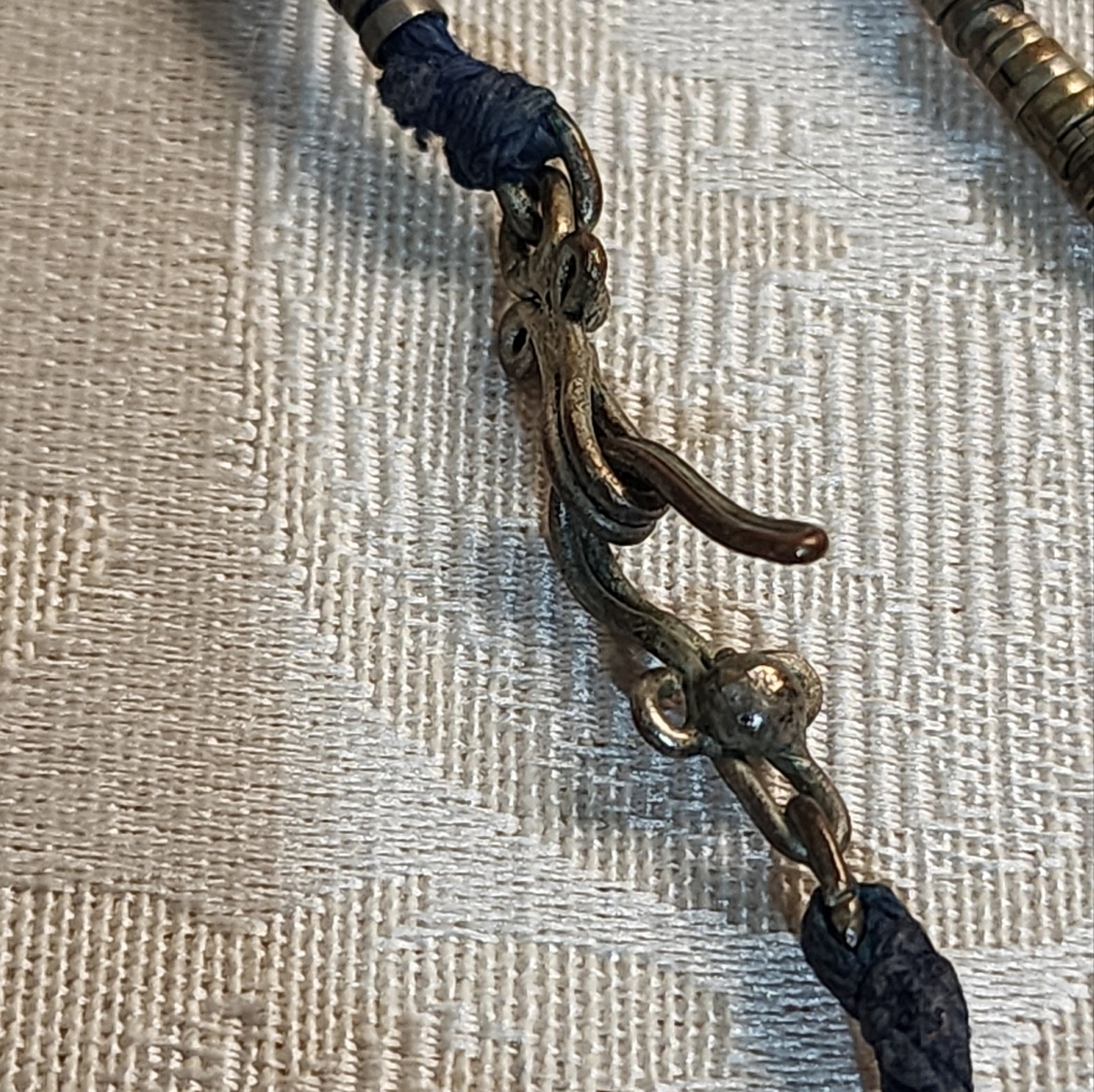 DNMD Limited ANTIQUE Silver Beaded Necklace With Lapis Accents & Enamel Necklace - Picture 7 of 16